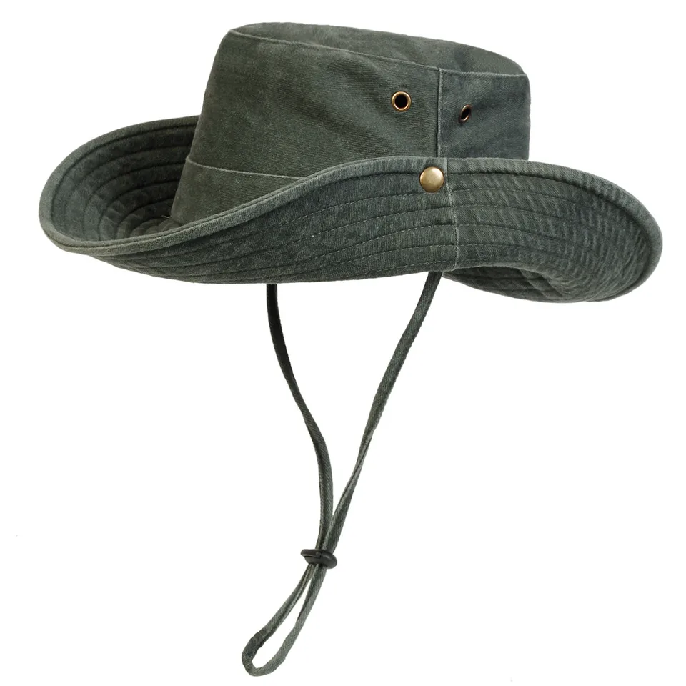Men Big Eaved Washed Bucket Hats Fishermen Caps Outdoor Casual Cap Men Sunscreen Hat, image 8