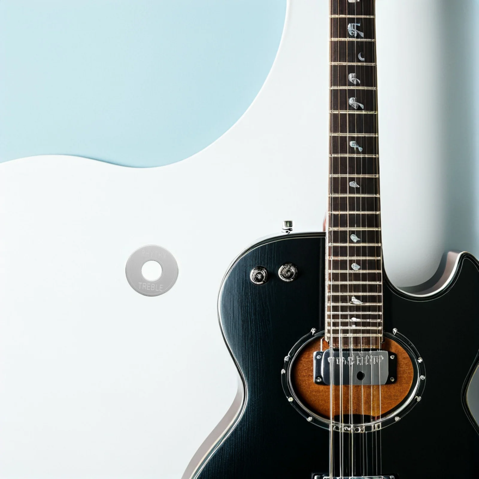 

2pcs Guitar Toggle Switch Washer Metal Switch Surround Rings Rhythm Treble Control Plate Electric Guitar Accessories Durable