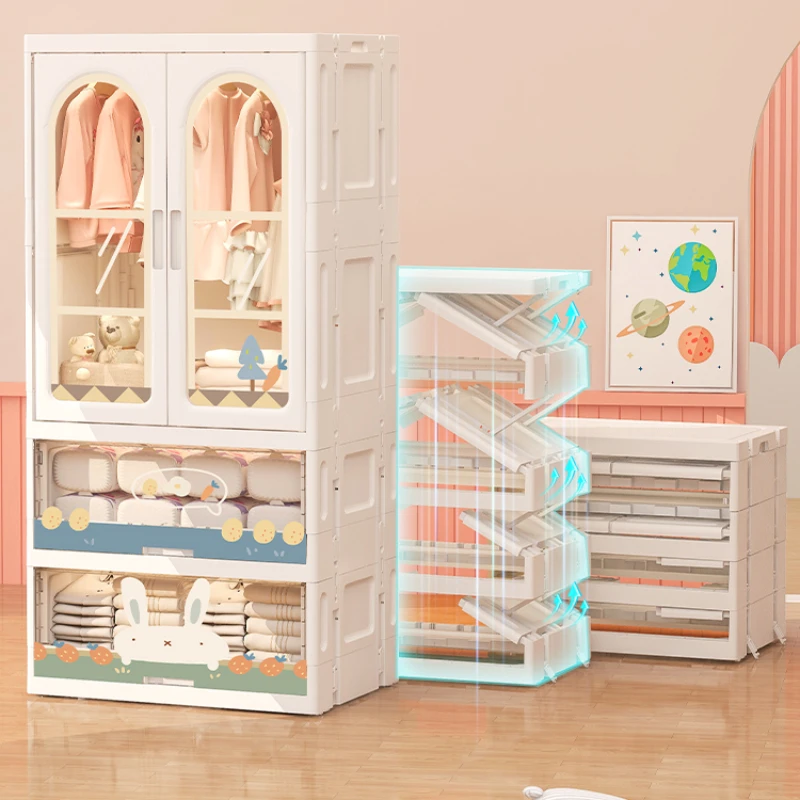 Armoire à Vêtements pour Enfants, Meubles de Chambre, Penderies Portables pour Enfants, Penderies pour Enfants, MR50CW