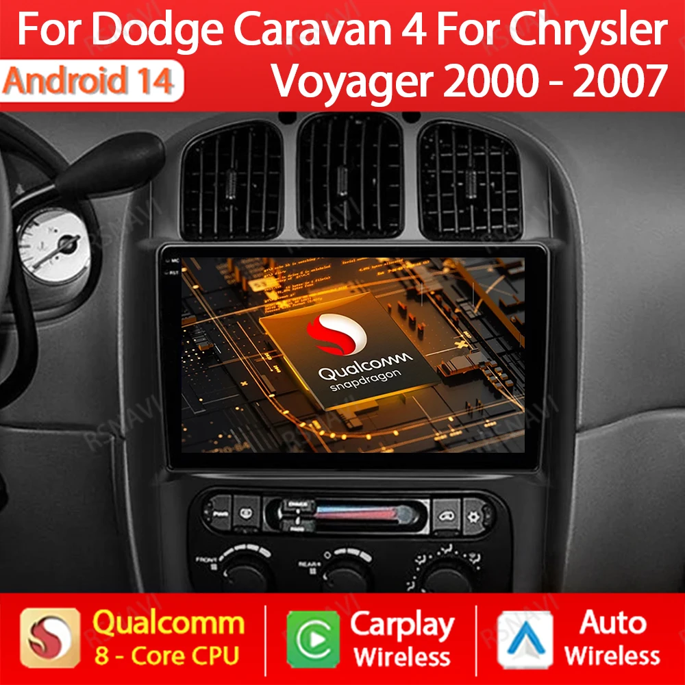 

Android 14 Car Radio For Dodge Caravan 4 For Chrysler Grand Voyager RS 2000 - 2012 Multimedia Video Player GPS NAVI 4G WIFI QLED