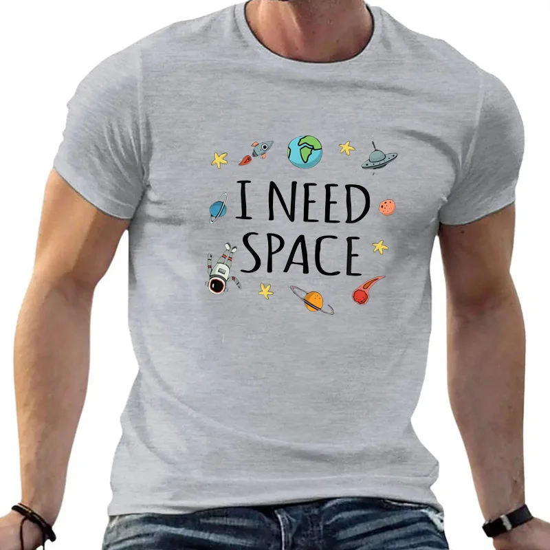 T-Shirt «I Need Space» pour hommes, humoristique, Science de l'astronomie, imprimé, en coton, Design, nouvelle collectio