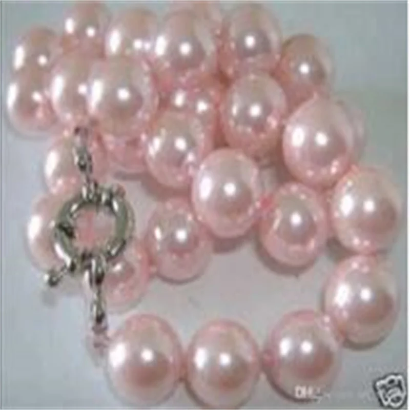 Beautiful! 10mm Pink South Sea Shell Pearl Necklace 18\