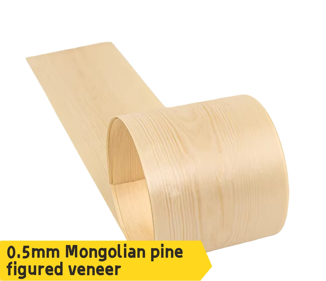 

Thickness:0.5mm Natural Mongolian pine Figured Wood Veneer Sheets for DIY Crafts Speaker Cabinet & Interior Decoration
