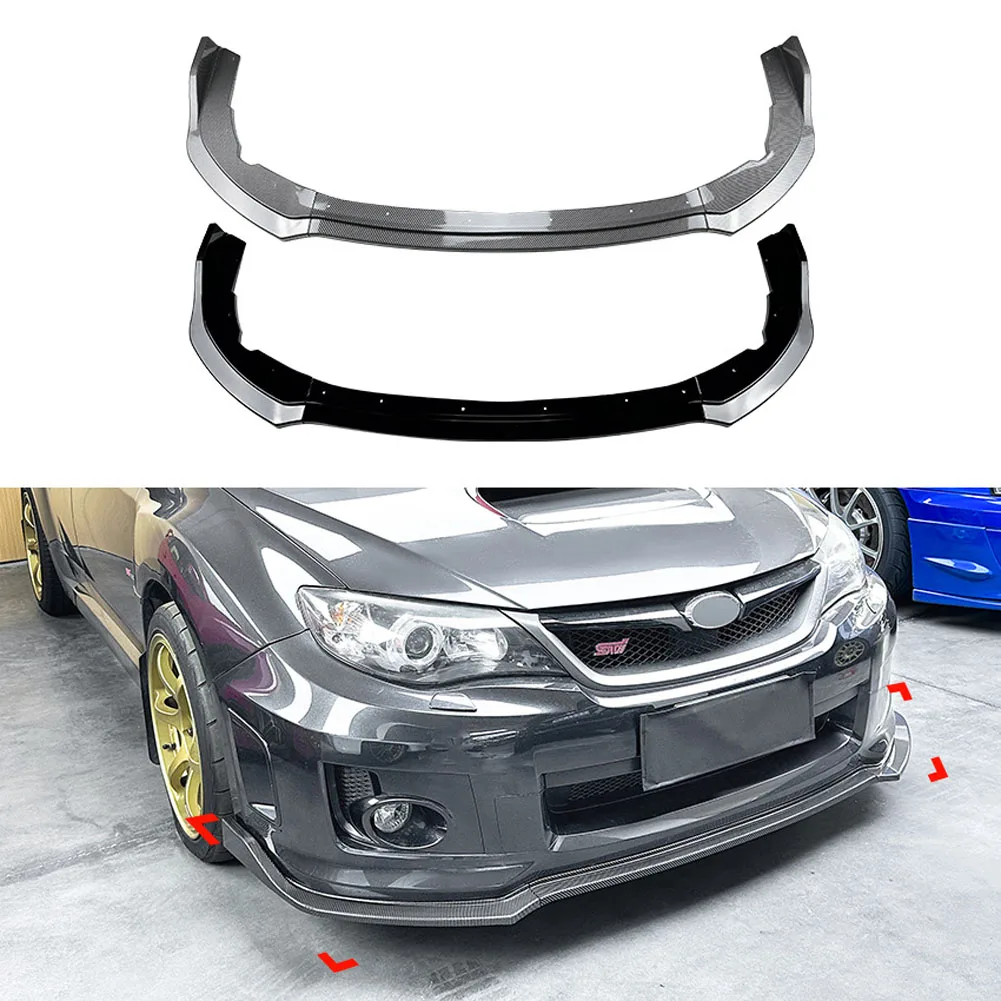 

Car 3 Stage Front Lip Spoiler Splitter For Subaru Winged Leopard STI WRX STI 2011-2014 Black Carbon Fiber Printe