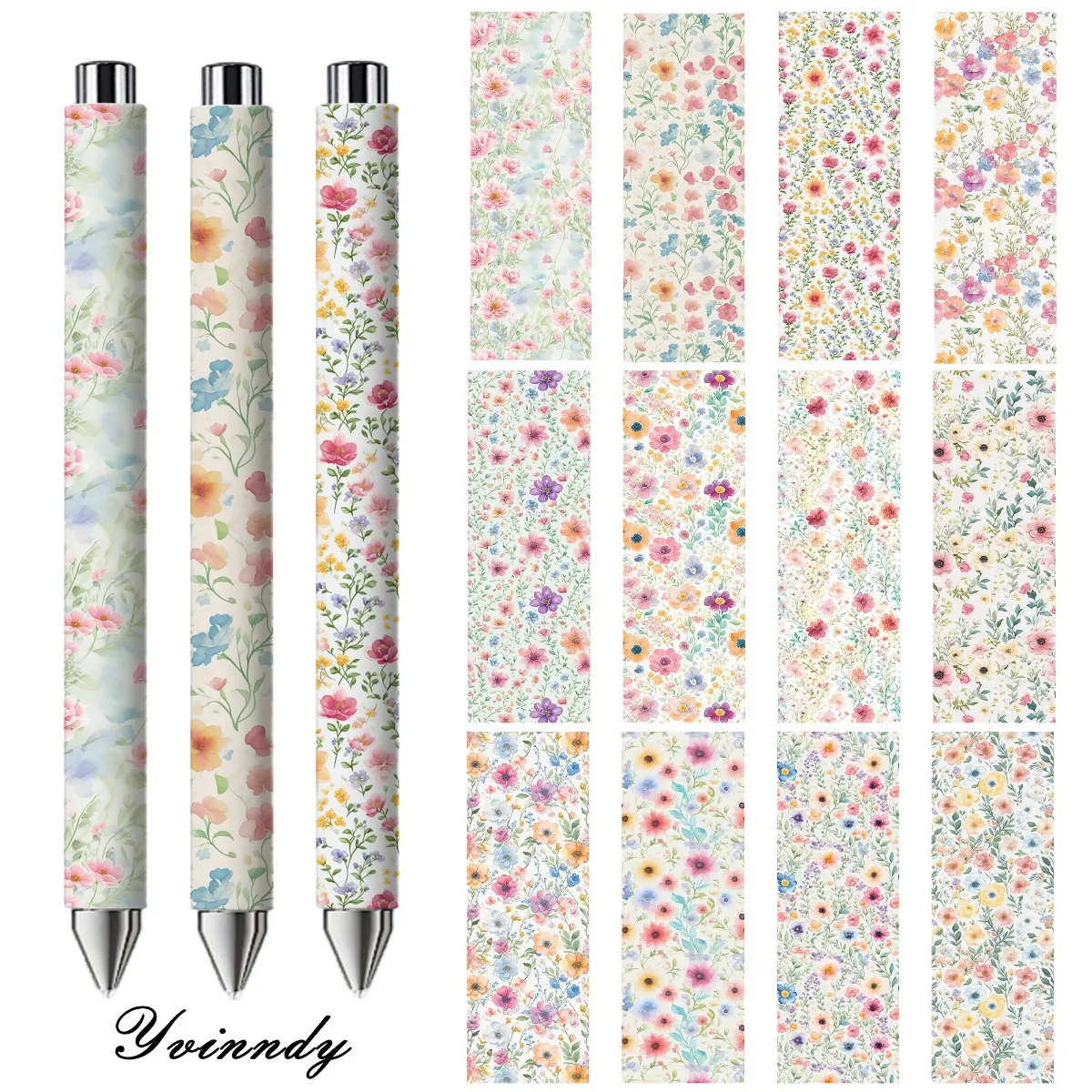 24-teiliges Wildgras-Blumen UV DTF Stiftset - Kratzfester und wasserfester Vinyl-Selbstklebe-Transferaufkleber