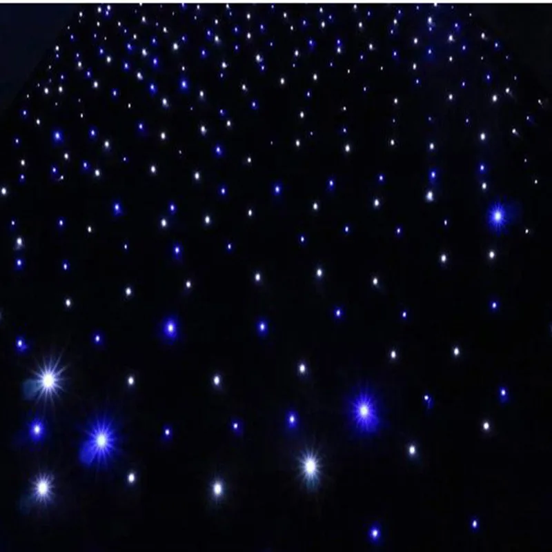 Top Quality Party Backdrop Blue&White LED Star Cloth Starry Sky Curtain DMX512 Control For Stage Pub DJ Wedding Event Shown