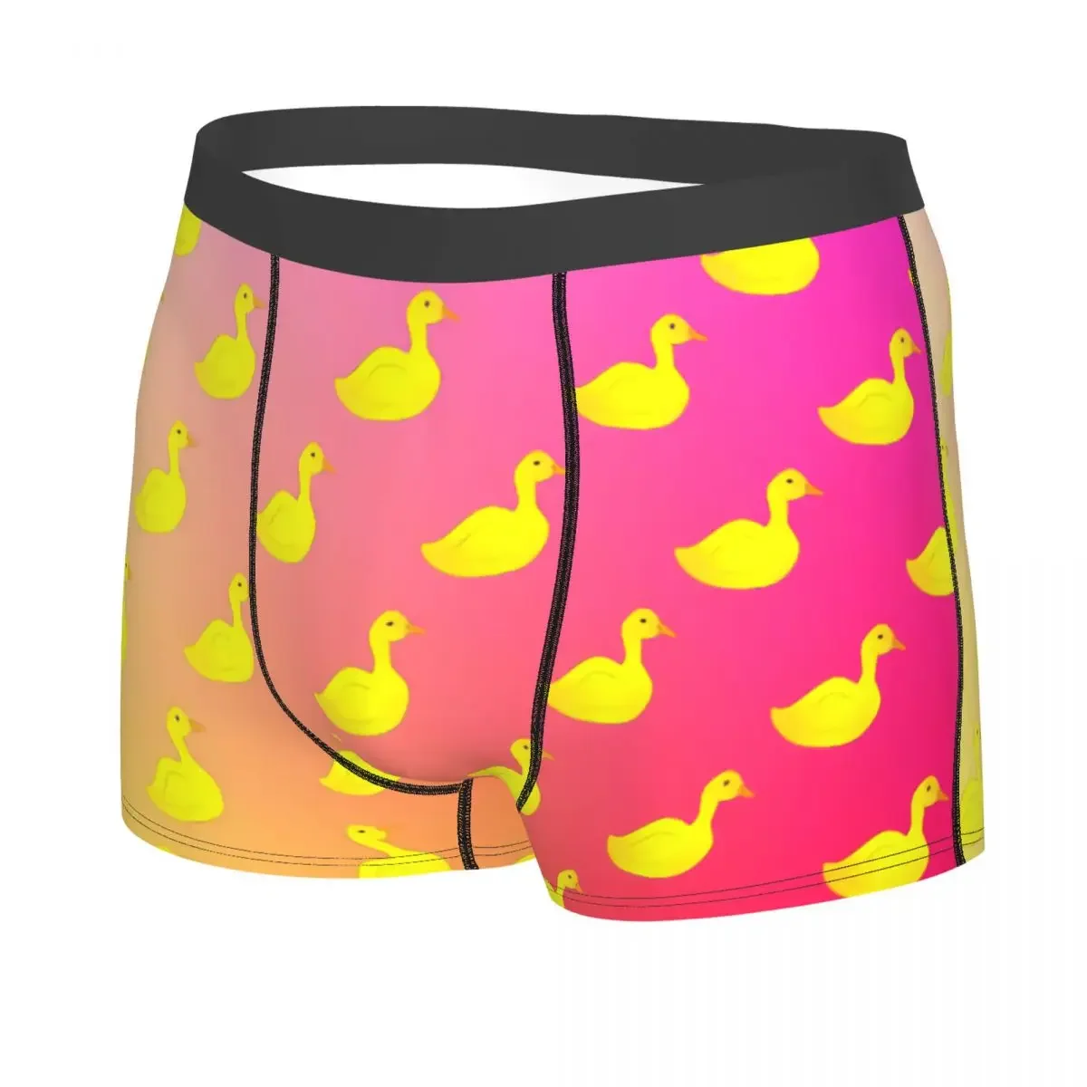 Custom Male Cool A Yellow Rubber Duck Pattern Underwear Boxer Briefs Stretch Shorts Panties Underpants