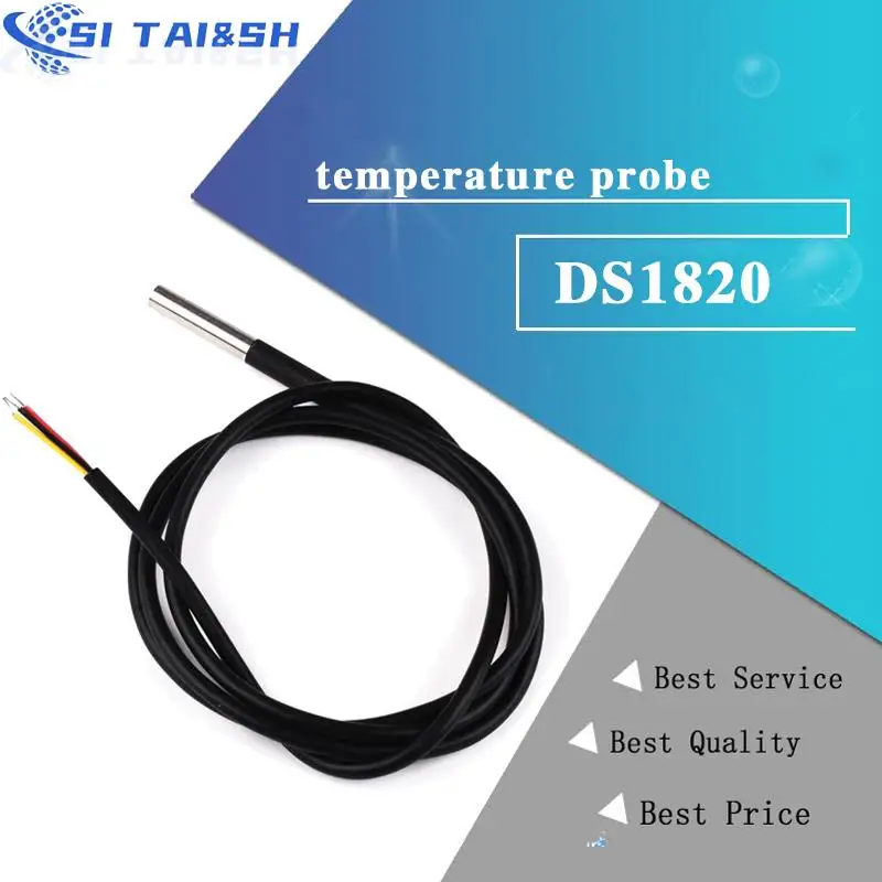 DS1820 Stainless steel package Waterproof DS18b20 temperature probe temperature sensor 18B20 for arduino