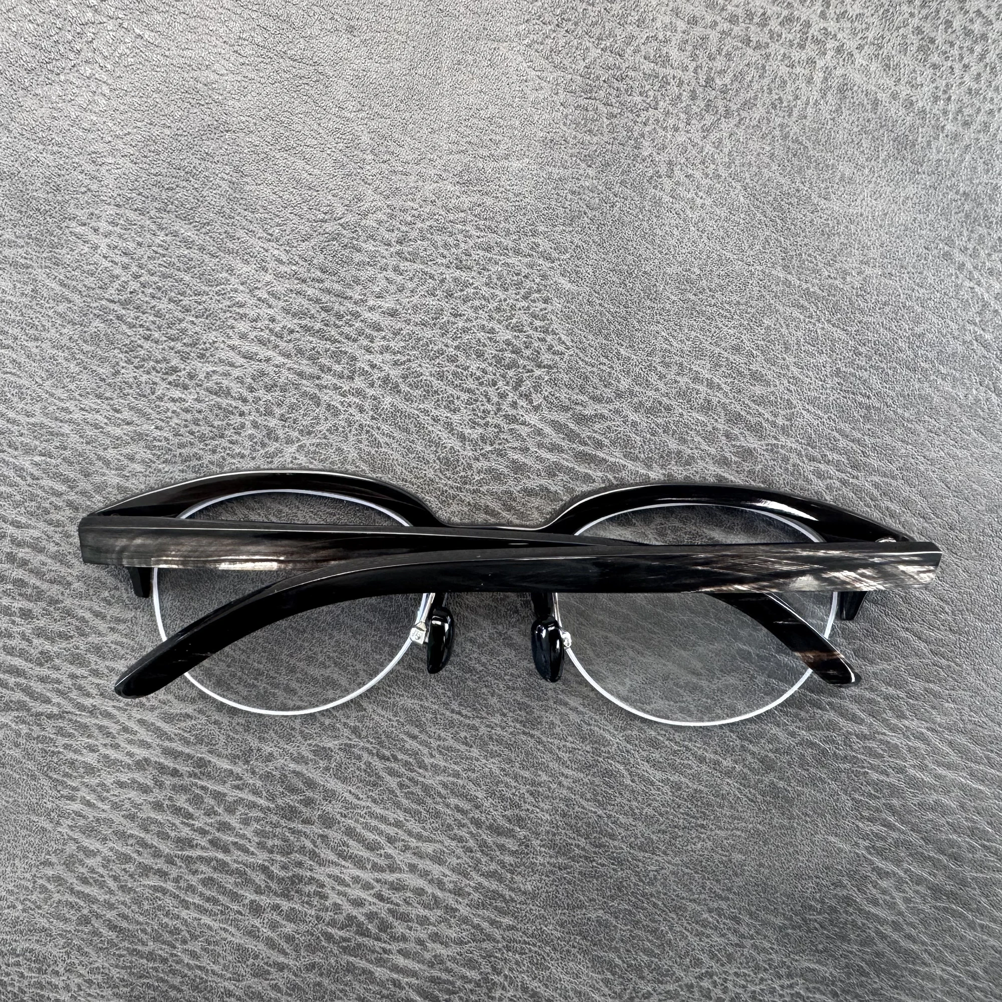 Eyeglass Frames Unique Vintage Natural Pattern Stripes Handmade Buffalo Horn Prescription Eyeglasses Optical Men's Glasses Frame - view 2