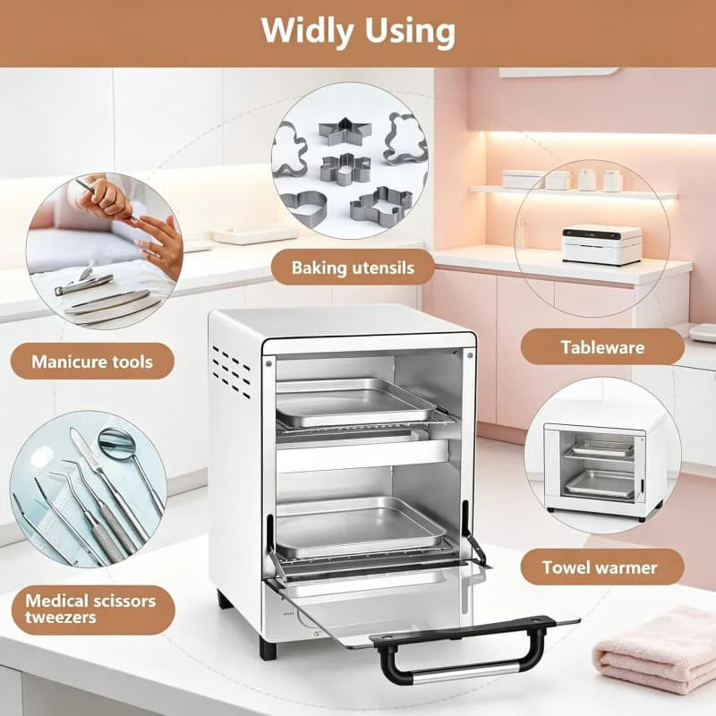 Sterilizer High Temperature Sterilizition Disinfect Cabinet Multifunction Dry Heat Disinfection Box Nail Art Tool With Timer