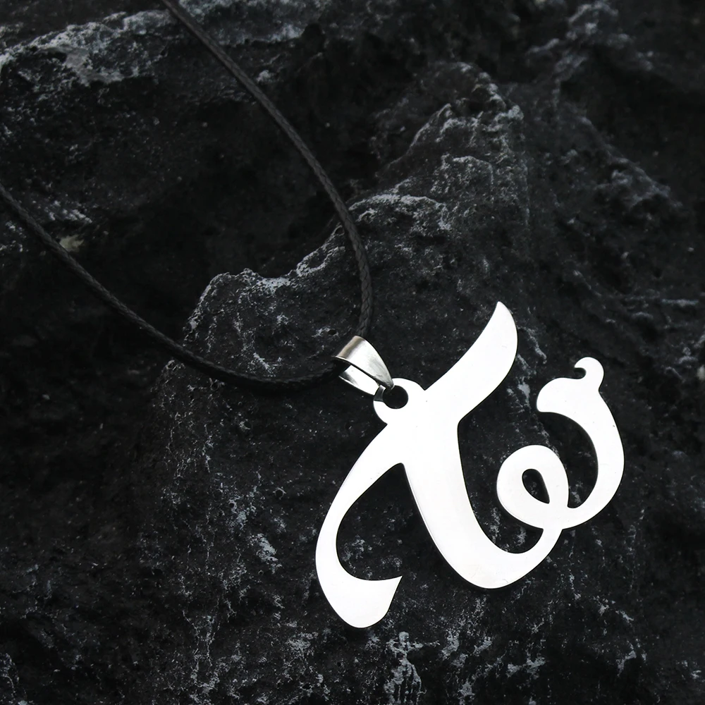 Fashion Kpop Group Twice W Logo Leather Titanium Steel Pendant Necklace for Women Jewelry Boy Girl'S Gifts