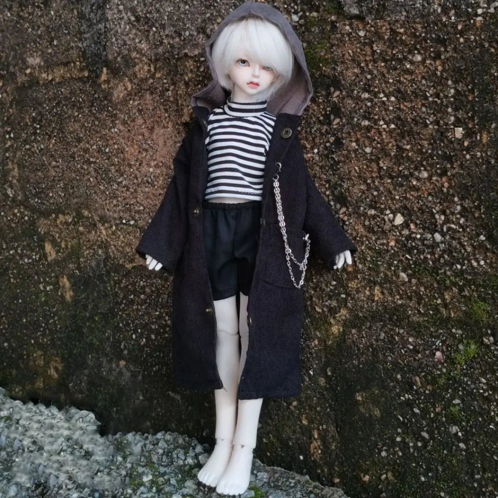 Fashion Doll Windcoat DIY Accessories with Chain Doll Hoodies Jacket Diy Girl Toy for 1/3 1/4 1/6 BJD 30/45/60cm Dolls