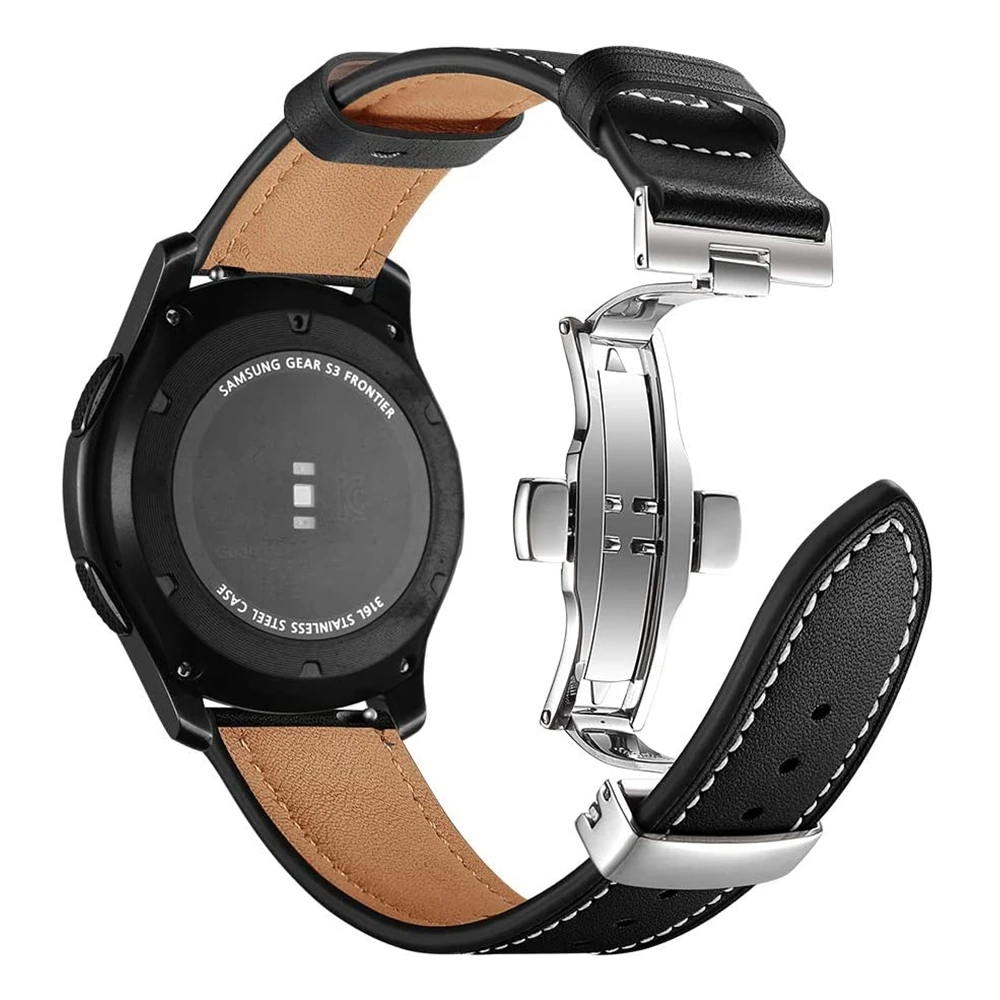 20 22mm active 2 Gear S3 Frontier for  Samsung galaxy watch band 46mm 42mm Genuine Leather strap for huawei watch gt 2 Bracelet