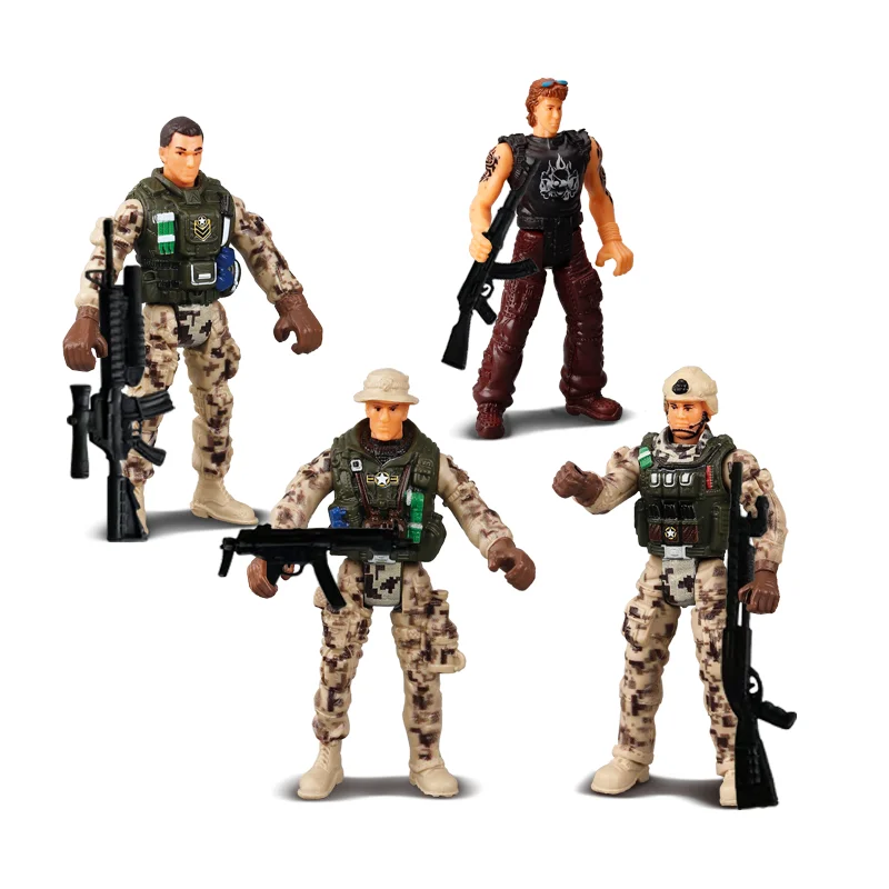 Figurines d'Action de l'Armée Militaire WW2 SWAT, Soldats de la Police, Jeu de Construction de Nuit, Jouets d'ApprentiCumbria pour Enfants, Cadeau, 4 Pièces, 2022