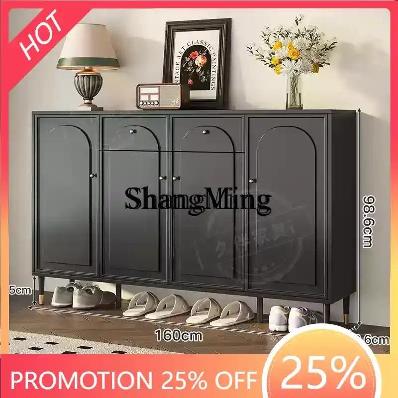 

CL cabinet home door black porch cabinet integrated against the wall locker light luxury large capacity storage