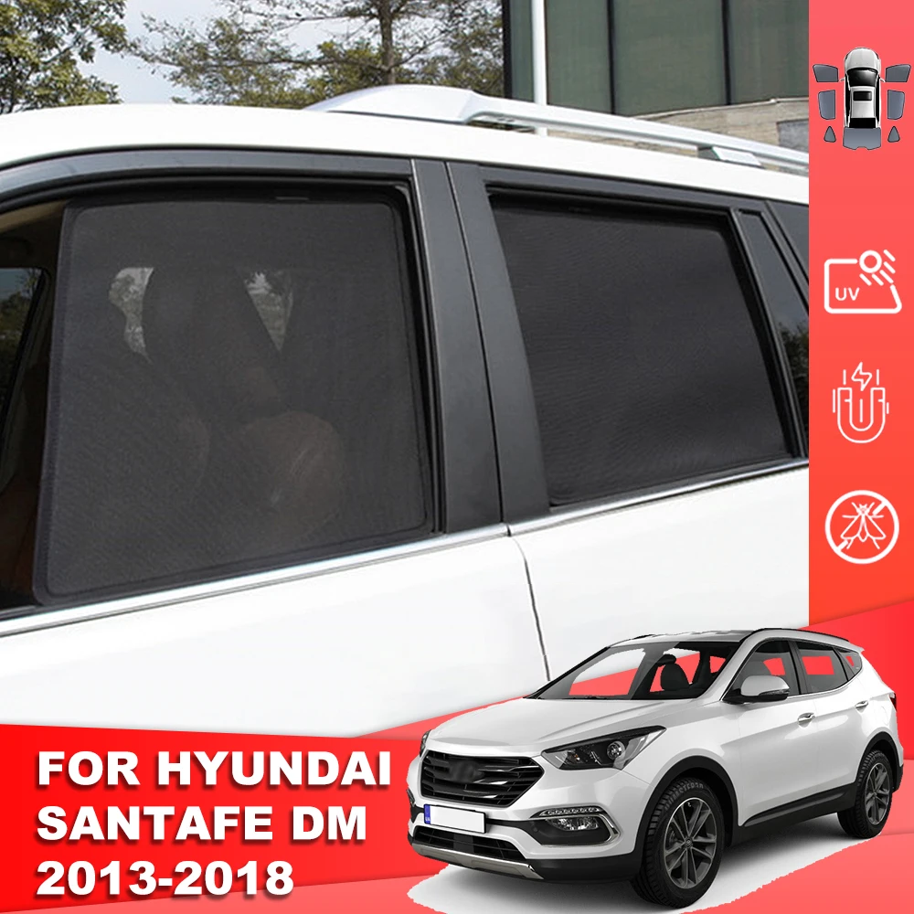 For Hyundai Santafe DM 2013-2018 Santa fe Magnetic Car Sunshade Shield Front Windshield Curtain Rear Side Baby Window Sun Shade