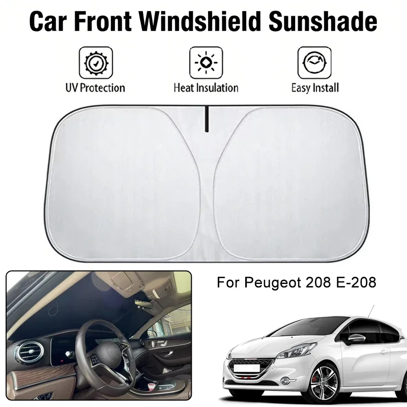 

Foldable Car Windshield Sun Shade UV Block Heat Insulation For Peugeot 208 E-208 Interior Protection Accessories
