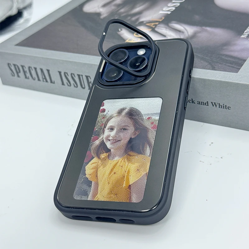 Bild 5: Neue-tech NFC Funktion Telefon Fall Für Iphone 13 14 15 Pro Max DIY Fällen E-Tinte Bildschirm Telefon Abdeckung DIY Cartoon Mädchen Fundas Fall