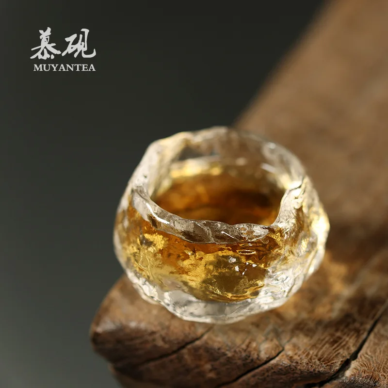 Muyan Japanese Style Irregular Glass Creative Heat-Resistant Handmade Personal Tasting Master Single Cup Kung Fu Tea Set