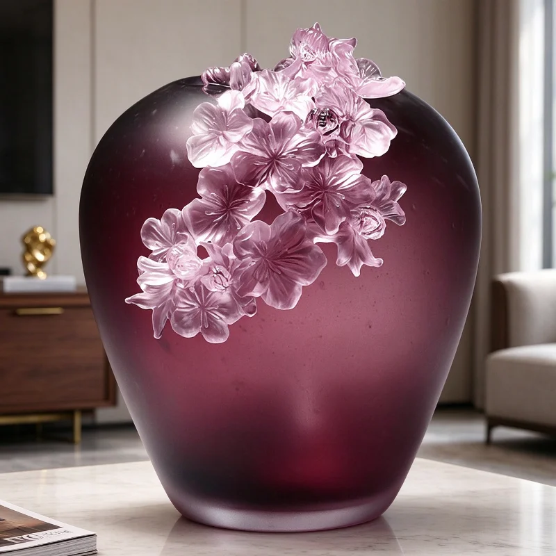Creative glazed vase living room study light luxury ornament high sense