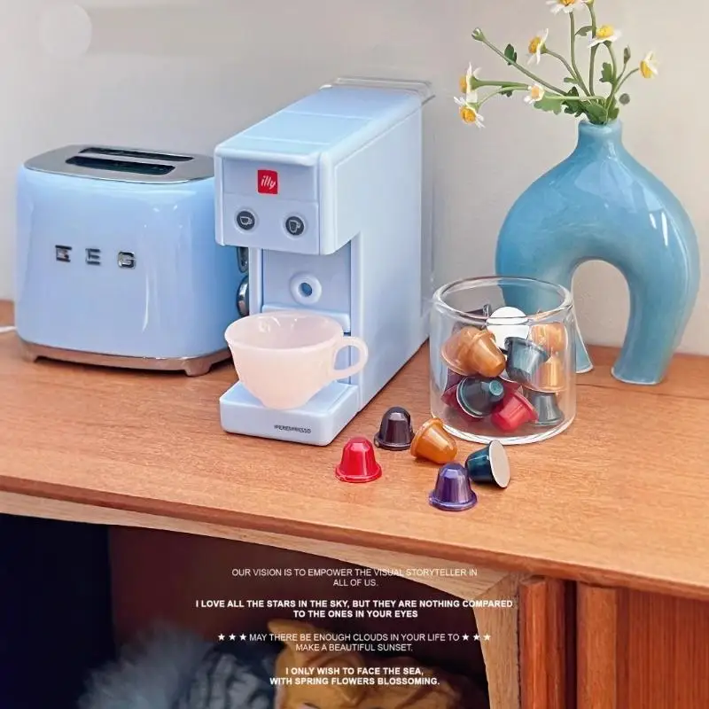 

First-Class 1/6 Dollhouse Kitchen Scene Coffee Machine Set - Miniature Baking Accessories Toys