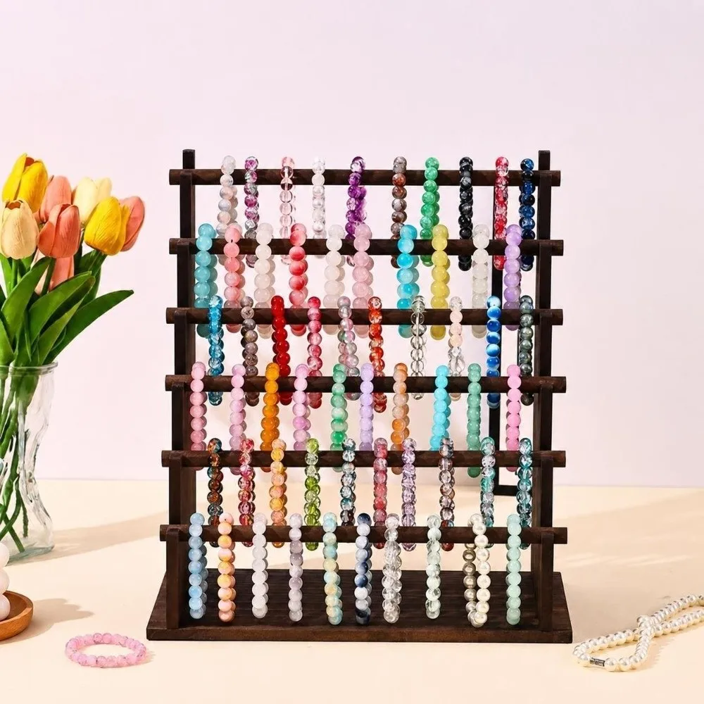 Wooden Jewelry Display Stand Multi Tier Detachable Bracelet Storage Rack Tabletop Jewelry Display Holder Shop Retail & Home Use