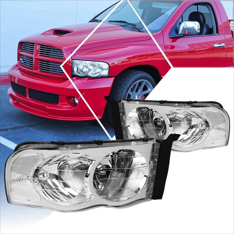 

Headlights Assembly Compatible with 2002 2003 2004 2005 Dodge Ram 1500 2003 2004 2005 Dodge Ram 2500 3500 2Pcs Replacement Head