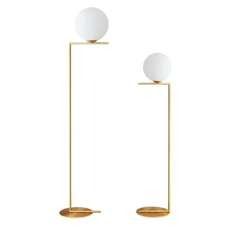 

High Quality Copper Floor Lamp With Glass Ball E27 Light Bulb
