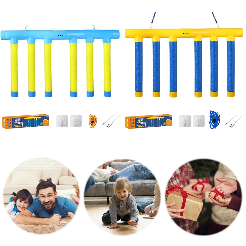 

Falling Sticks Sports Game 3 Adjustable Speed Stick Reflex Challenge Game USB Charging Educational Parent-Child Interactive Toy