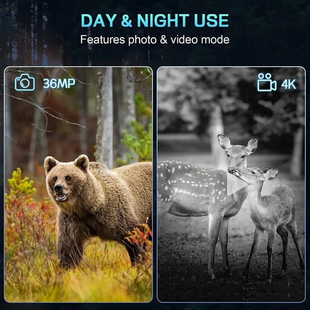 Открытый дикая природа 4K HD цифровое инфракрасное ночное видение 300 м диапазон 4000 мАч перезаряжаемый 5-кратный цифровой зум наблюдение за птицами кемпинг