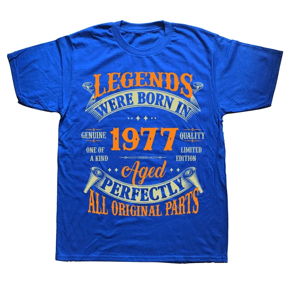 2025 new model Summer Fathers Day Christmas Streetwear Short Sleeve T-shirt Men 47th Birthday Gift Legends Born In 1977 47 Years #4