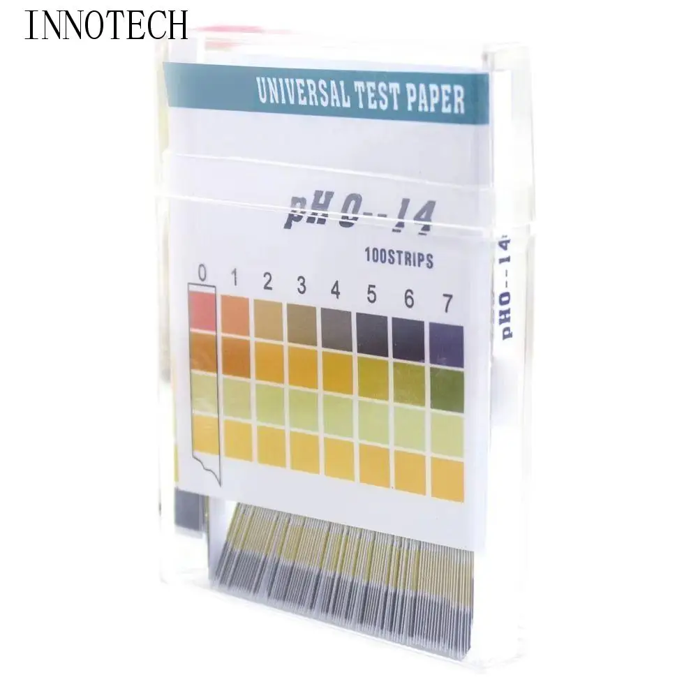 

100 полосок значения PH 0-14 PH тестовая бумага набор для лакмуса измерительный индикатор щелочной кислоты с пластиковой коробкой Professional