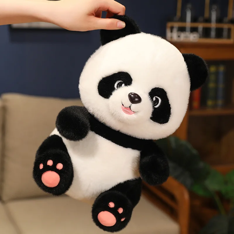 Cartoon Footprint Giant Panda Plush Toy Kawaii Stuffed Pink Paw Naughty Cute Panda Plushies Pillow Doll Soft Kids Toys Gifts