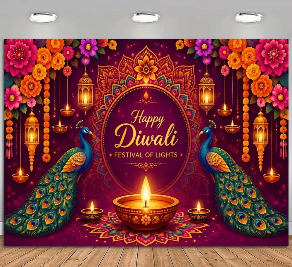 CIFBUY Retro Diwali Aluminum Wall Art Metal Sign Waterproof Wear Resistant Tin Plaque for Home Living Room Bedroom Office Decor