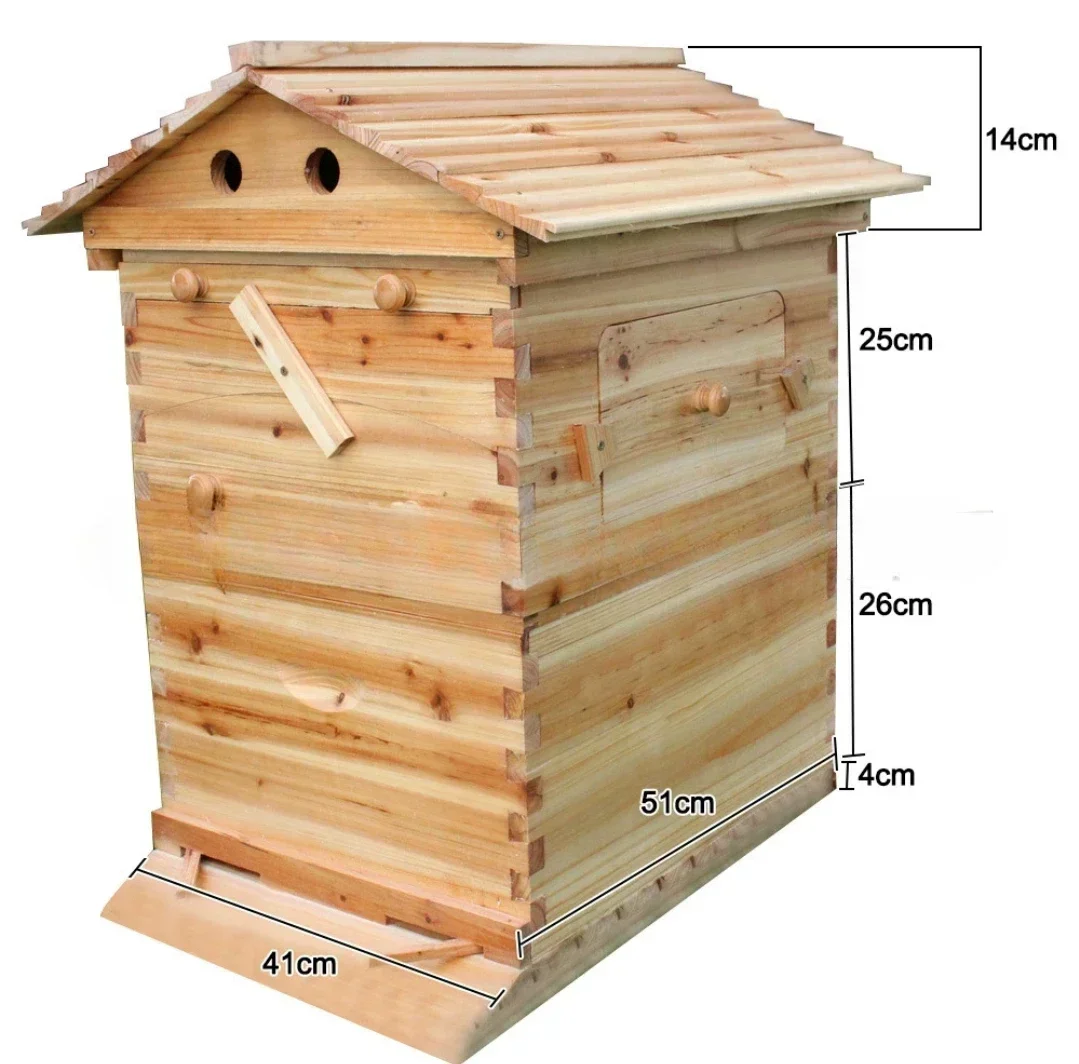 

Boiled Wax Fir Beehives Wood Bee Hive Apiculture Beekeeping Equipment Tool Beehive Exclusive of 7 Auto Frames