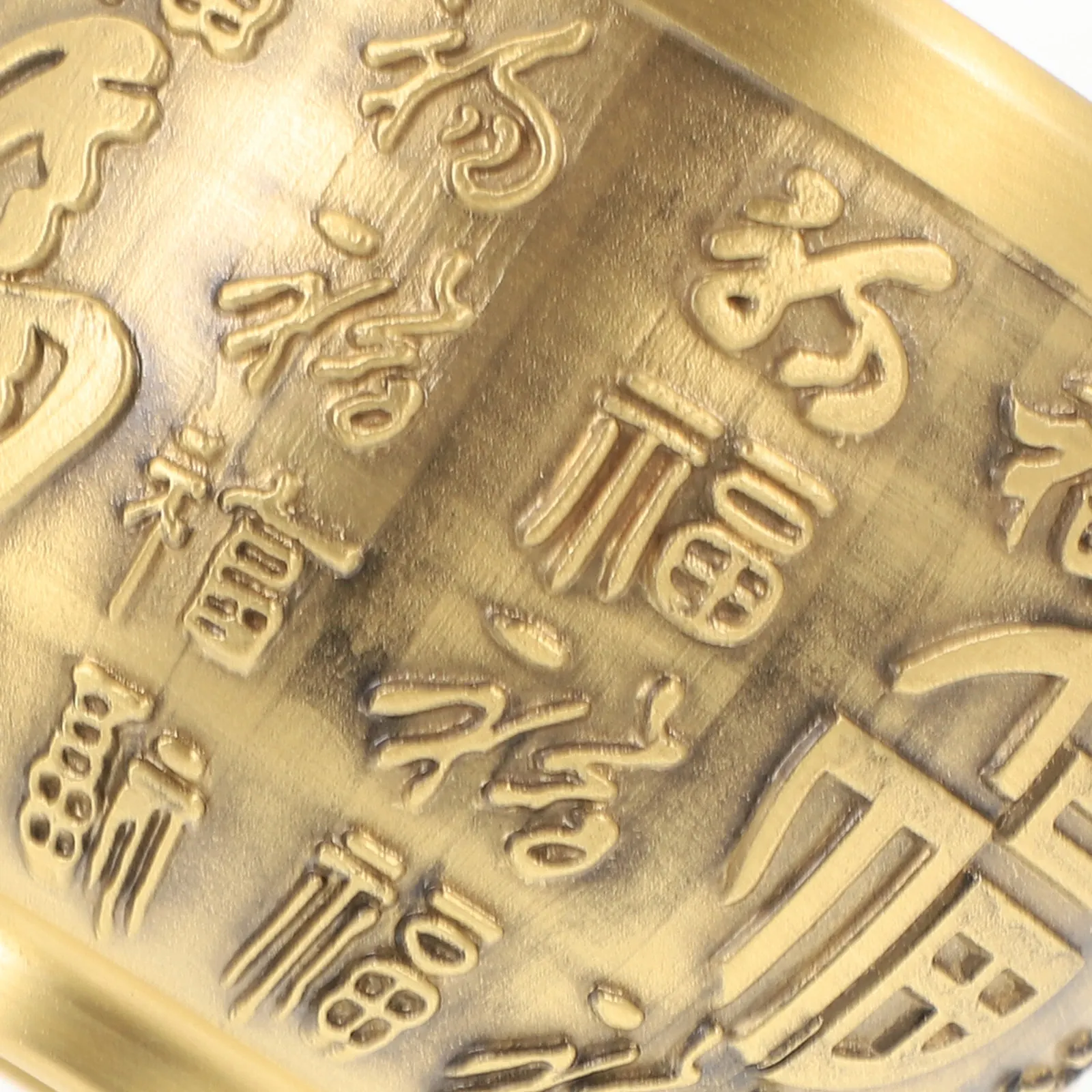 Golden Brass Treasure Bowl for Homeowners, Space-Saving Decor for Desktop Display, 1 Pc