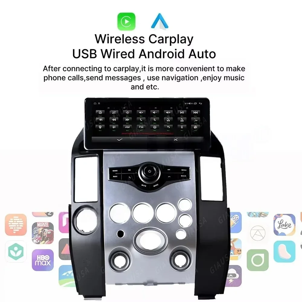 

12.3-дюймовый мультимедийный проигрыватель для Infiniti QX56 2004-2005, Android 14, 8-ядерный процессор, 8 ГБ ОЗУ + 256 ГБ ПЗУ, автомобильный стереоприемник, радио, Android Carplay