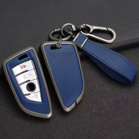 Leather Alloy Car Key Case Cover for BMW X1 X3 X4 X5 F15 X6 F16 G30 7 Series G11 F48 F39 520 525 f30 118i 218i 320i Accesories