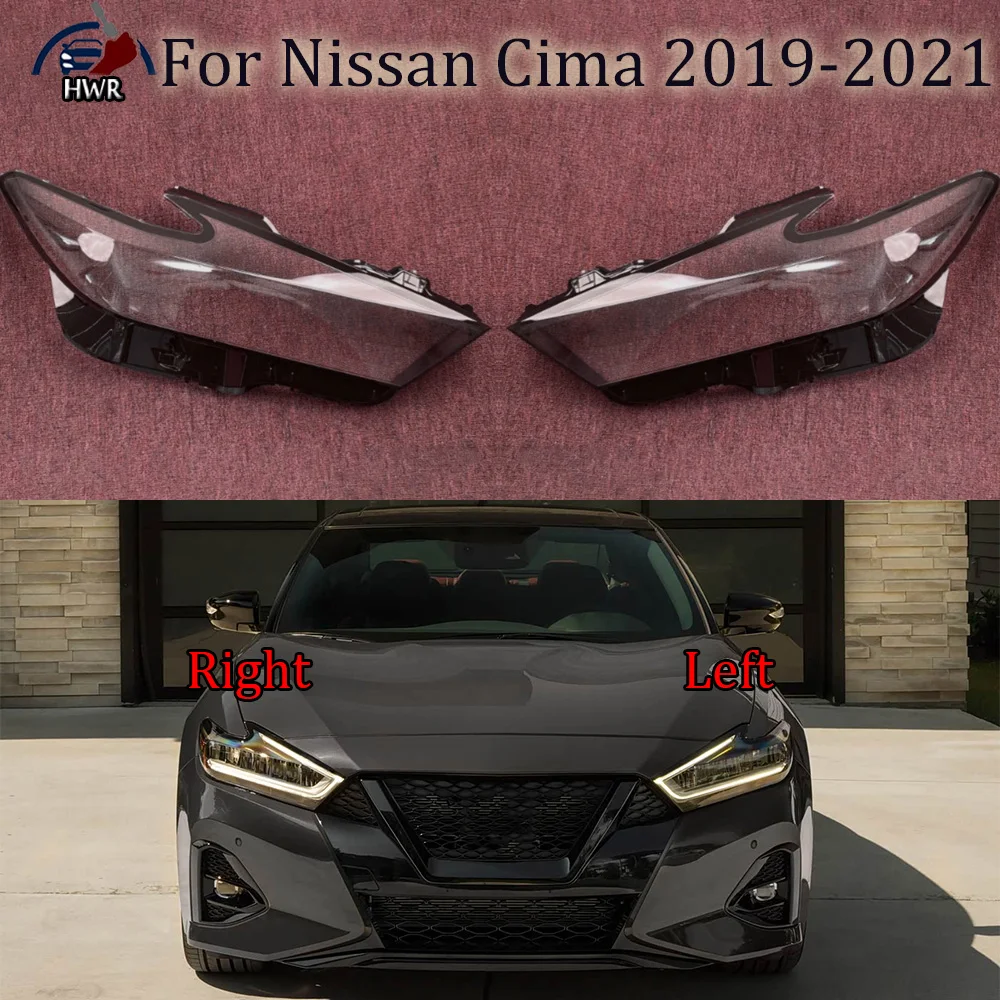 

For Nissan 2019 --2021 Cima Car Accessories Headlight Housing Shell Lamp Shade Lens Transparent Headlamp Cover Plexiglass