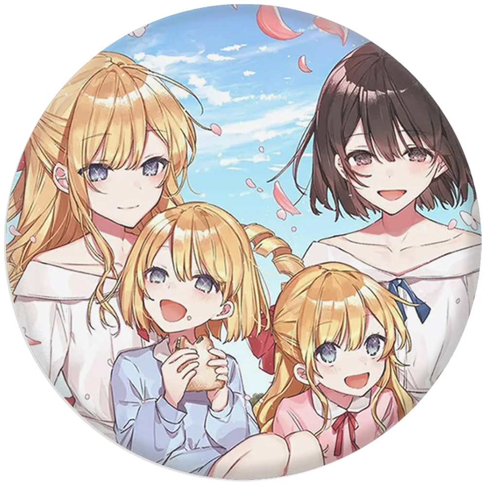 58mm 애니메이션 나는 악당 티엘라와 사랑에 빠졌습니다. ‌   클레어 프랑수아즈 ‌   코스프레 의상 배지 핀 SPTE Tinplate 브로치 소품 크리스마스 선물