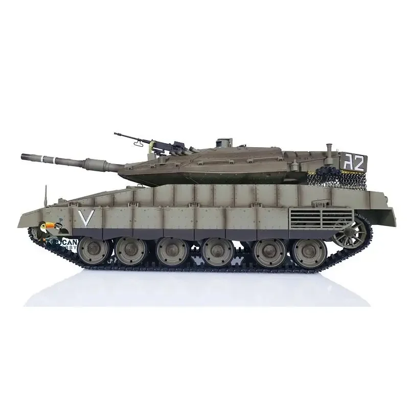 Henglong 3958-1 ISR Merkava MK-IV 크롤러 1/16 금속 2.4G 연기 IR 전투 사운드 RTR 라디오 제어 군사 탱크 장난감