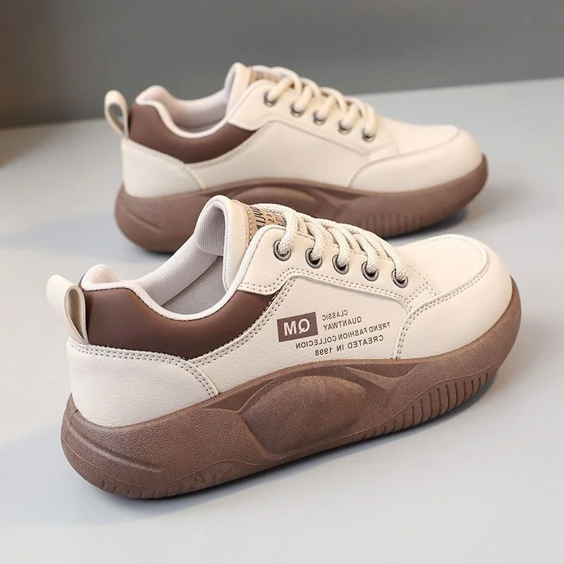 

Women's Shoes New Fashion Sports Comfortable Breathable Casual Outdoor Leather Sneakers Trending Lace-Up Casual Shoes