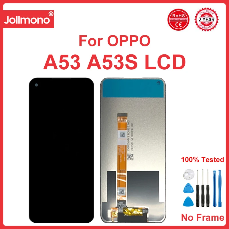 A53S For OPPO A53 A53S LCD Display Touch Screen With Frame Digitizer Assembly Replacement Parts CPH2127 CPH2131 CPH2139