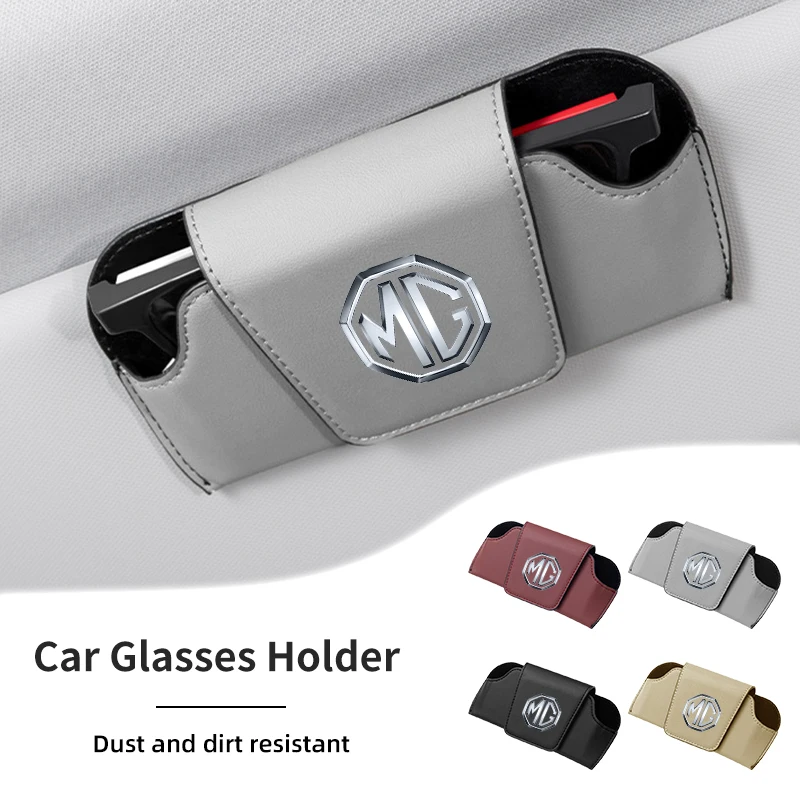 Car Logo Leather Portable Glasses Bag Sunglasses Auto Interior Accessories For Morris Garages MG 6 3 5 7 TF ZR ZS HS GS RX5 RX8