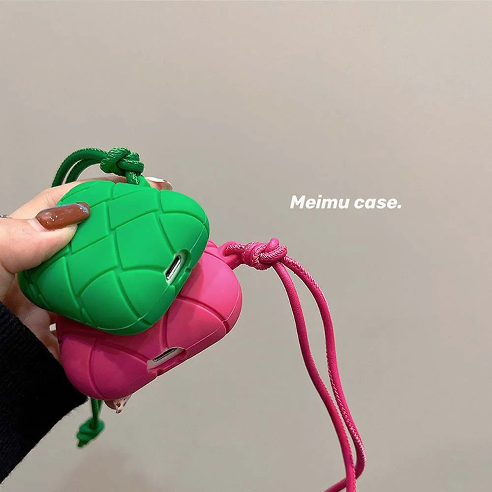 Knit Weave Style Case For airpods 1 2 3 Pro ear phone charge airpod Soft Silicone Strap air pod Cover Holder