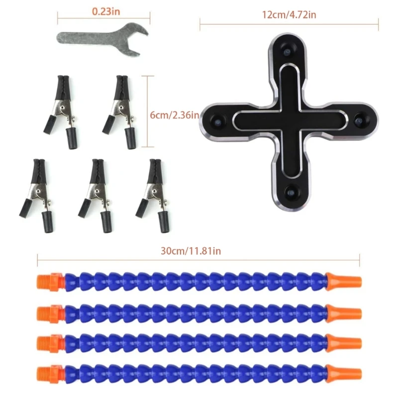 Multiple Arm Soldering Support Stand Help Hand With Durability Aluminum Base and Adjustable Clamp Holders Soldering Aid