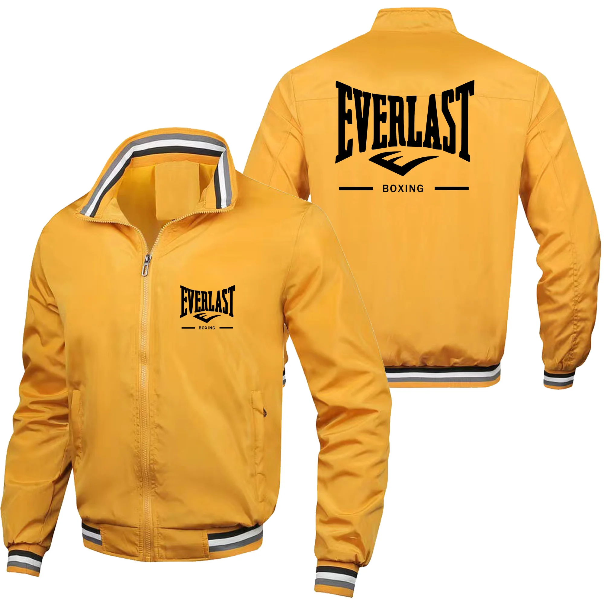 EVERLAST BOXING Men's high-quality and fashionable casual baseball jacket, motorcycle jacket, outdoor sports windbreaker