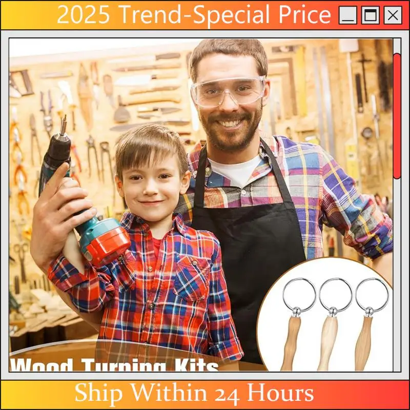 

A61Z Deals 12Pcs Woodturning Keychain Kit With Mandrel, Wood Turning Accessories For Woodworking, Perfect Gifts A
