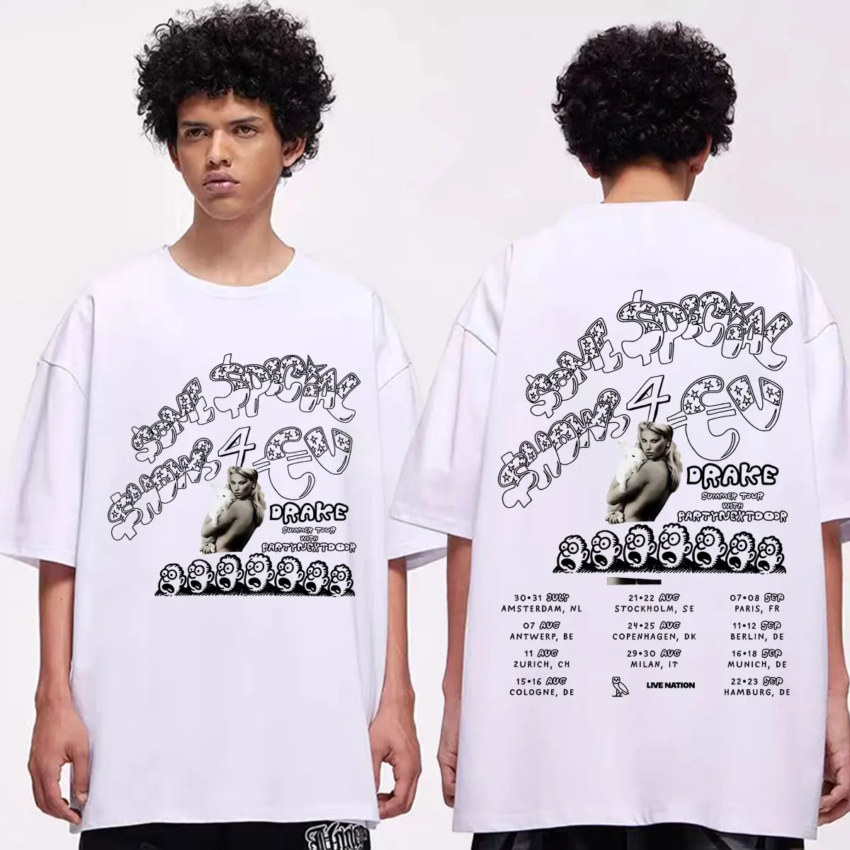 

Drake with PARTYNEXTDOOR: Some Special Shows 4 World Tour 2025 T-Shirt Men Women Clothing Hip Hop Fashion Short Sleeve T Shirts