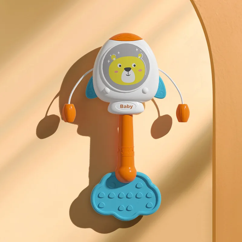 Hochet fusée amusant pour bébé, dentifrice pouvant morder, Puzzle d'éducation précoce, jouets apaisants, jouets pour nouveau-nés, exercice de compétences de Perception
